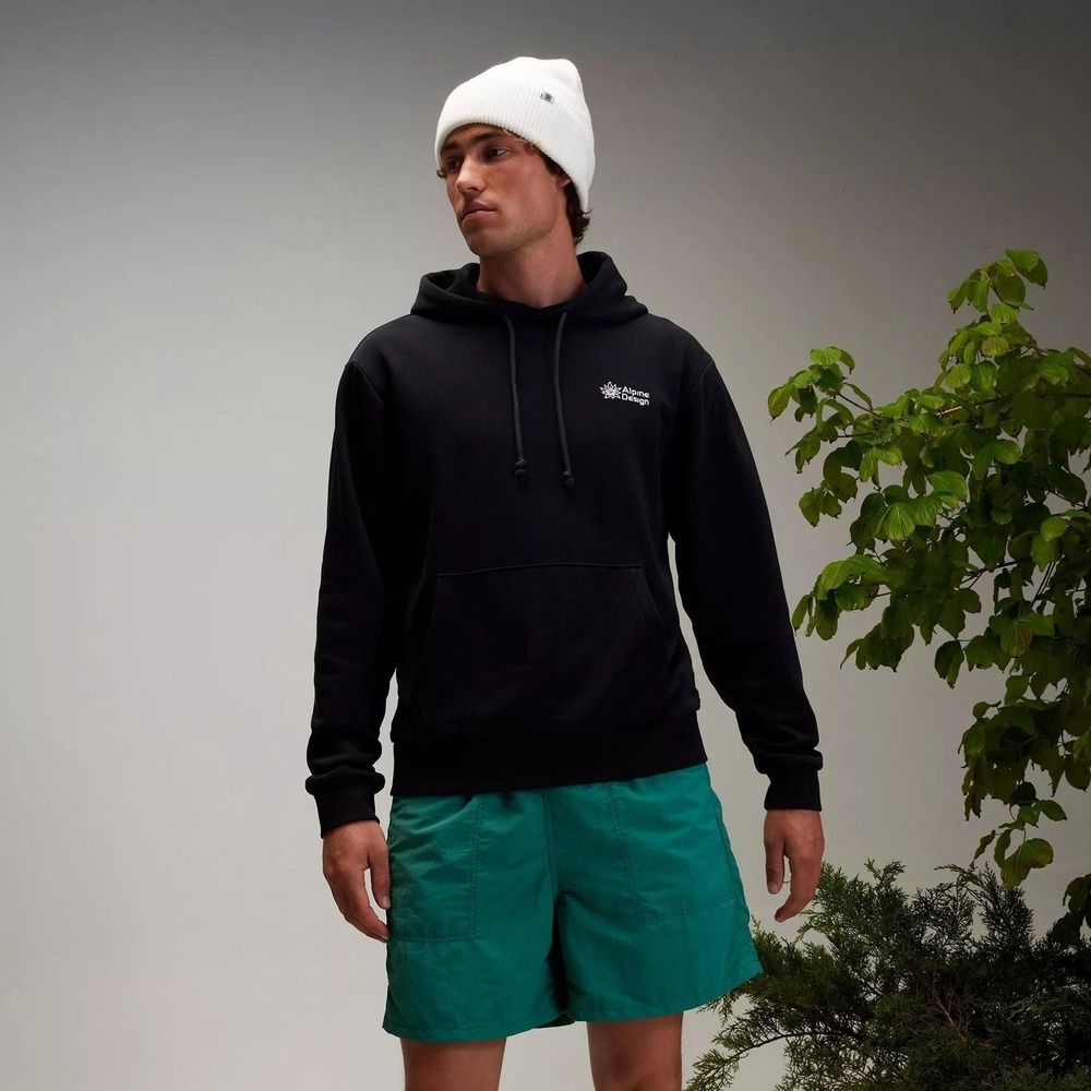 Alpine Design Men's Logo Fleece Hoodie Deep Charcoal Size S (0075)